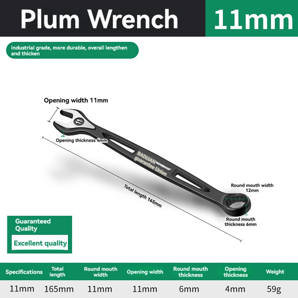 Industrial Combination Wrench | Cr-V Open-End & 12-Point Plum Spanner 20