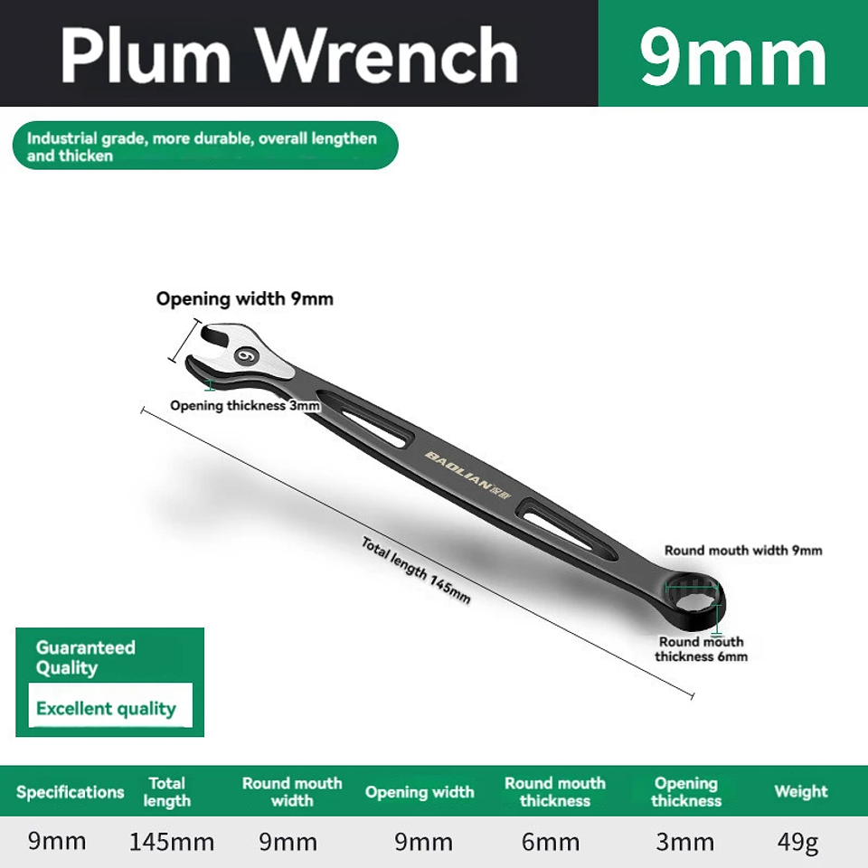 Industrial Combination Wrench | Cr-V Open-End & 12-Point Plum Spanner 22