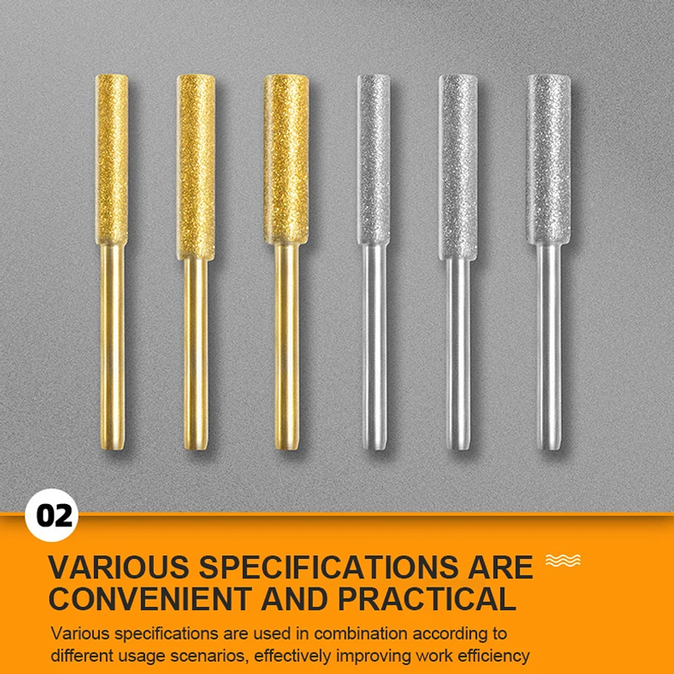 Diamond Coated Cylindrical Burr Set | Precision Chainsaw Sharpener & Grinding Bits 13