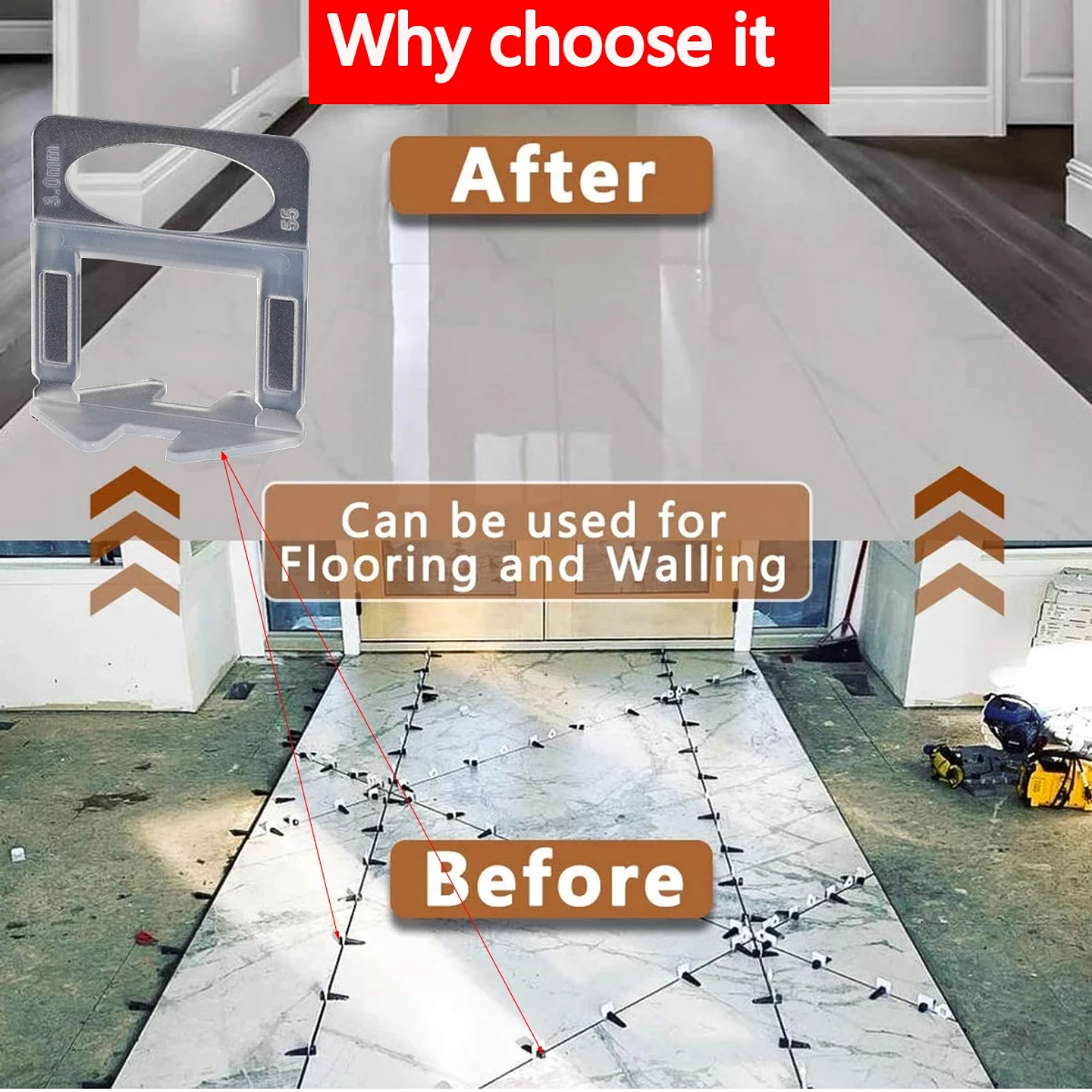Tile Leveling Clips | 1mm–3mm Pro Floor Spacer Bases 39