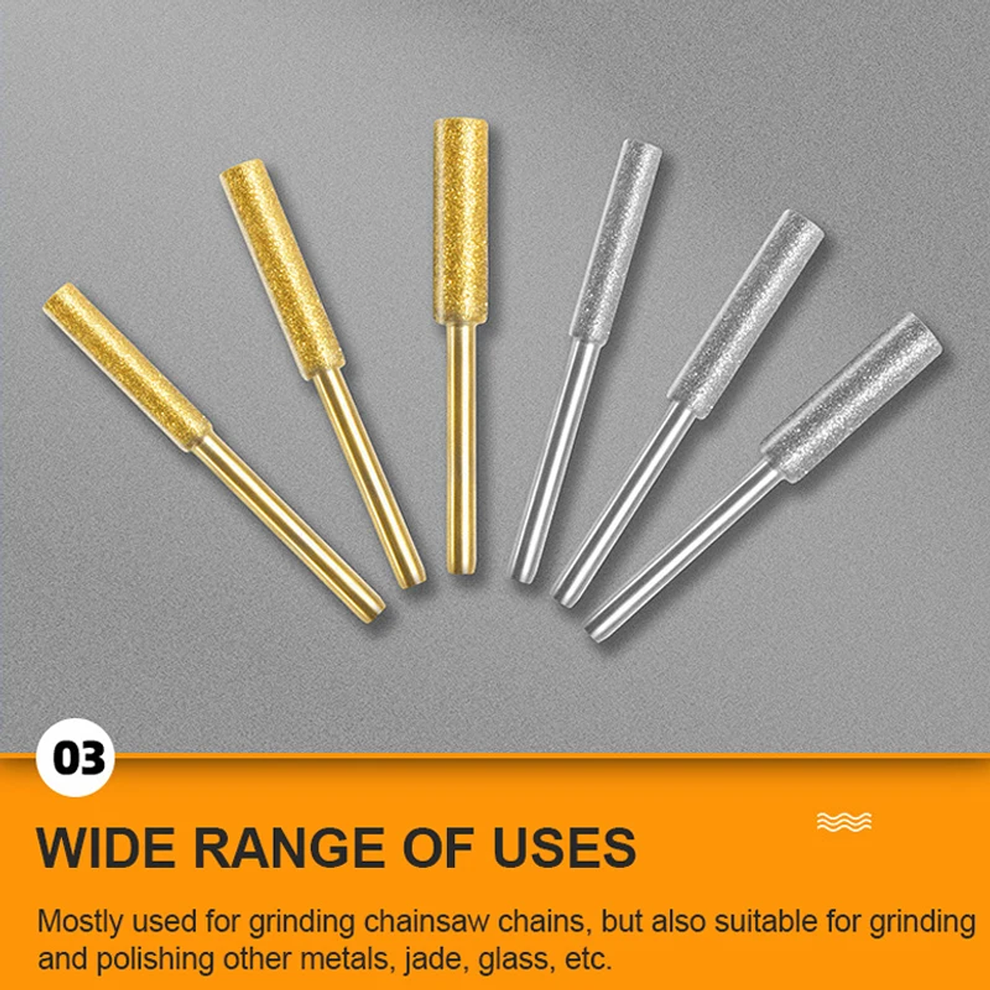 Diamond Coated Cylindrical Burr Set | Precision Chainsaw Sharpener & Grinding Bits 14