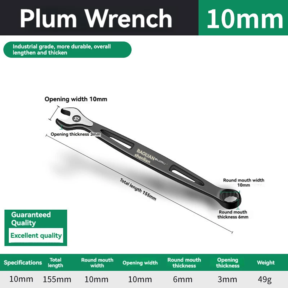 Industrial Combination Wrench | Cr-V Open-End & 12-Point Plum Spanner 23