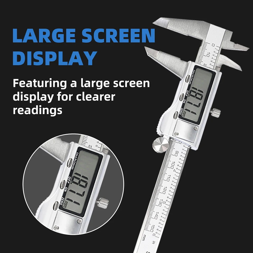 Professional Digital Caliper Set | 0-150mm Stainless Steel Electronic Micrometer 28