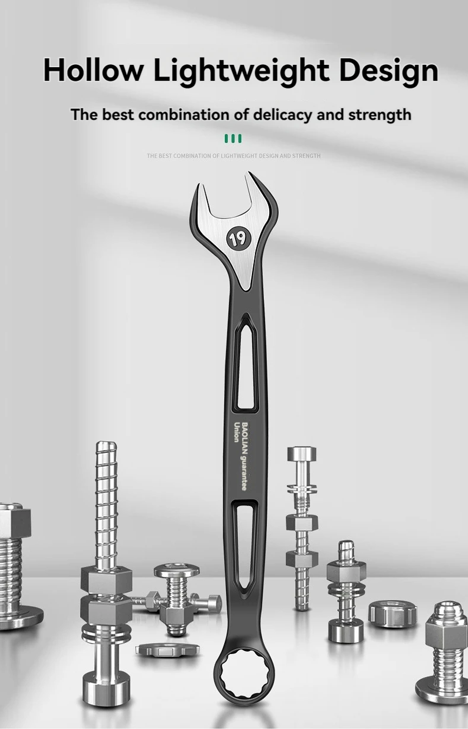 Industrial Combination Wrench | Cr-V Open-End & 12-Point Plum Spanner 36