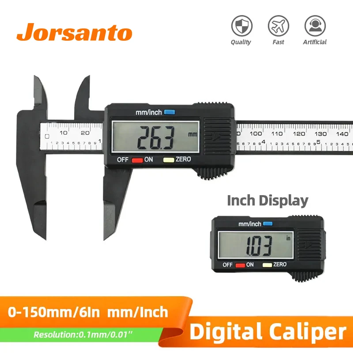 Digital LCD Electronic Caliper | Carbon Fiber Composite Micrometer & Ruler 1