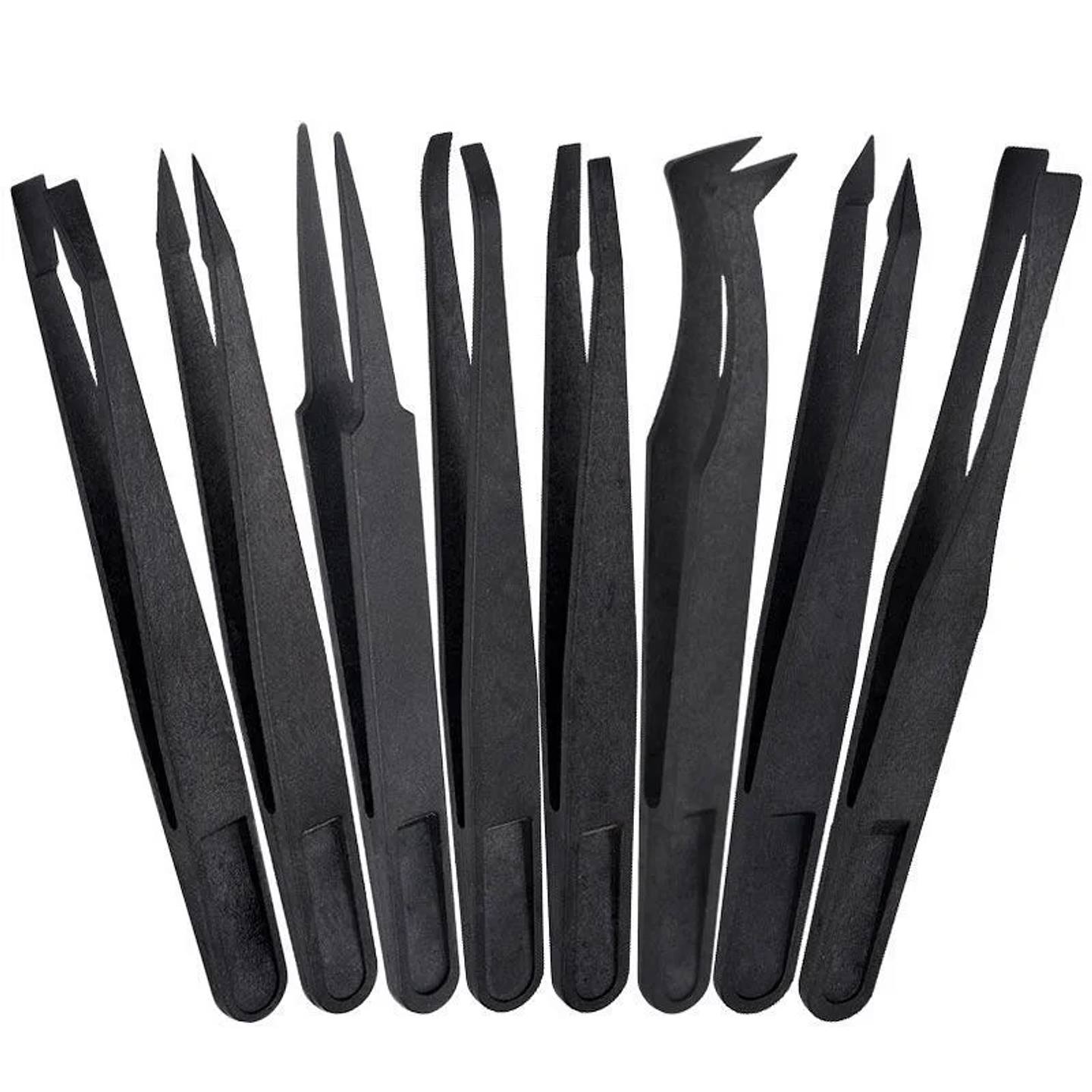 8-Piece Anti-Static ESD Plastic Tweezers Set | Precision PCB & Electronics Repair Kit 1