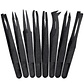 8-Piece Anti-Static ESD Plastic Tweezers Set | Precision PCB & Electronics Repair Kit - thumbnail 1