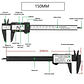 Digital LCD Vernier Caliper | 150mm High-Precision Electronic Gauge - thumbnail 3