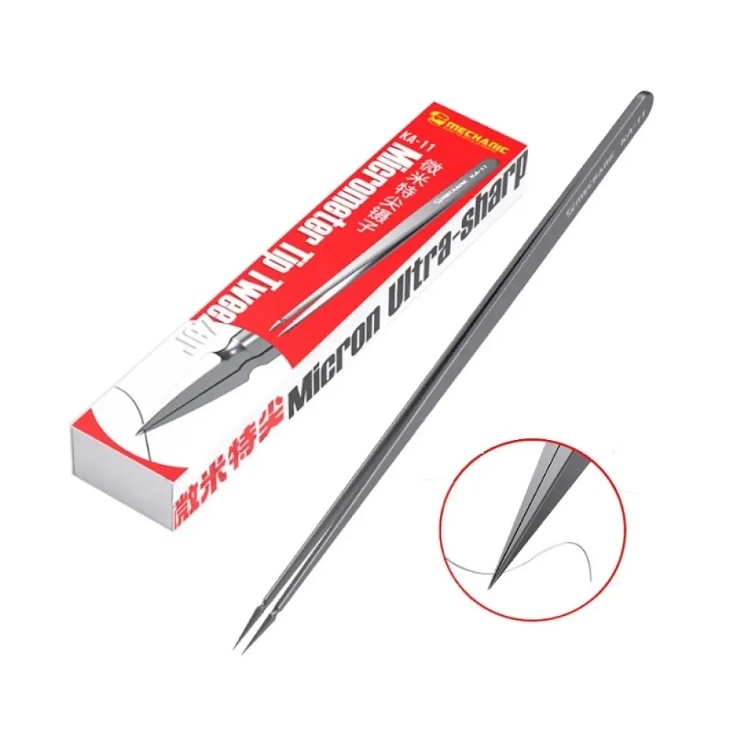 KA-11 Professional Tweezers | 0.008mm Precision Stainless Steel Repair Tool 2