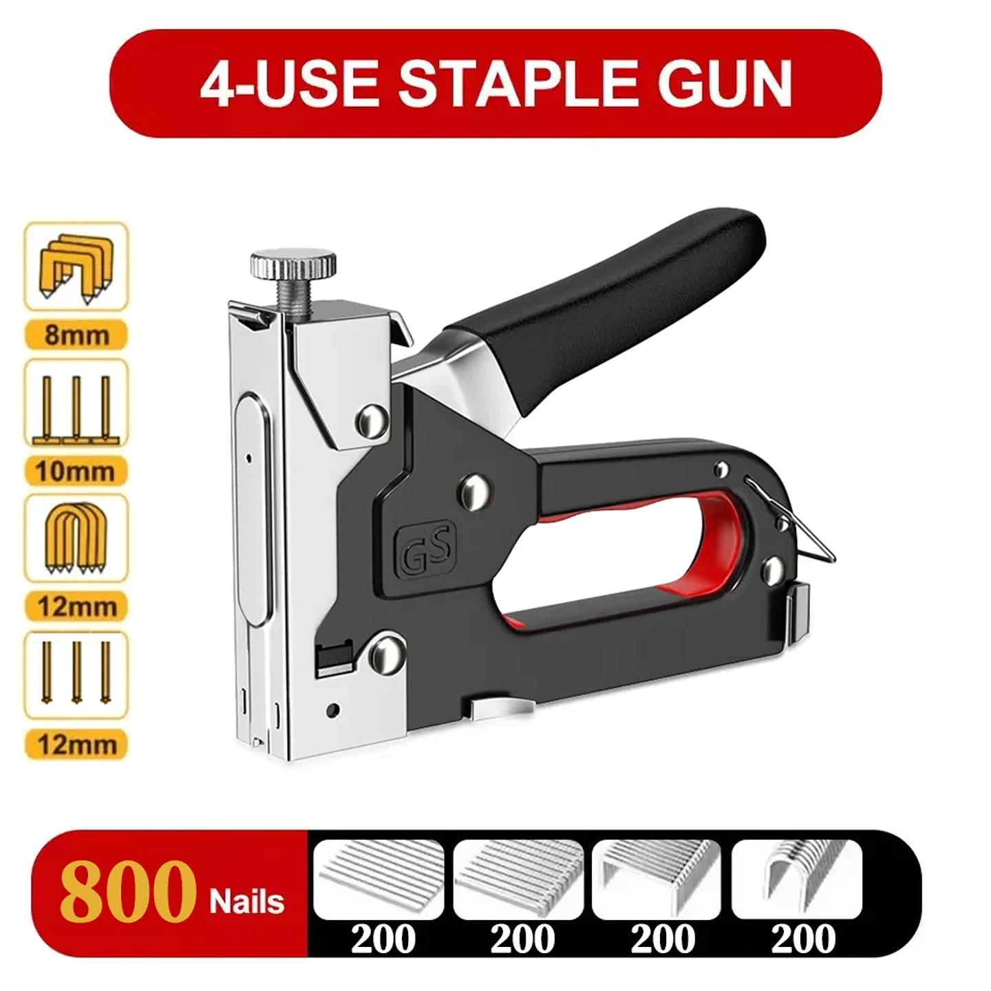 Heavy-Duty Manual Staple Gun | High-Impact Construction Stapler for Home DIY & Carpentry 1