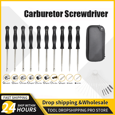 10-Piece Carburetor Adjustment Tool Kit | Precision Tune-Up Screwdriver Set for Chainsaws & Trimmers