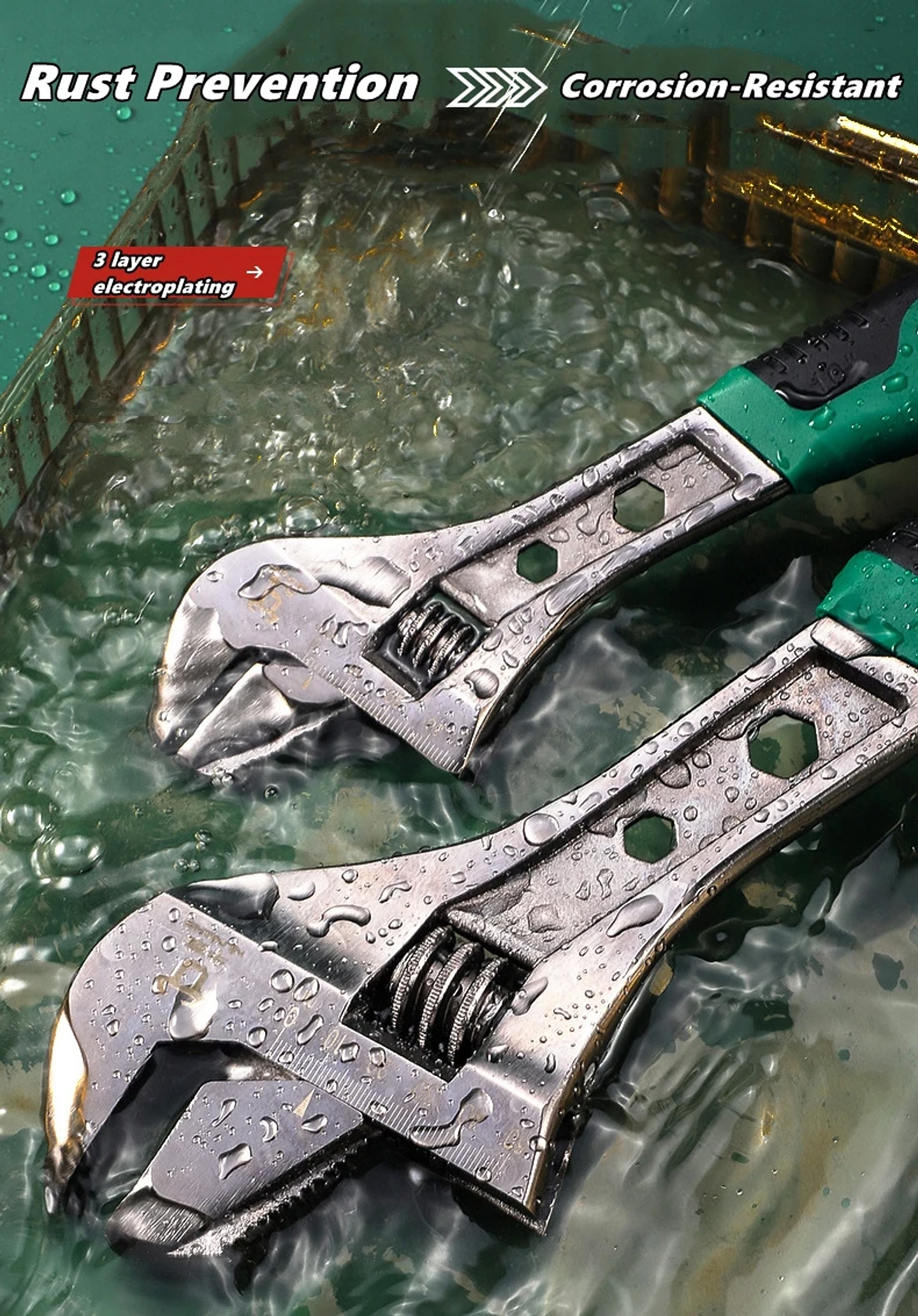 Industrial Adjustable Wrench | High-Strength Cr-V Precision Spanner 3