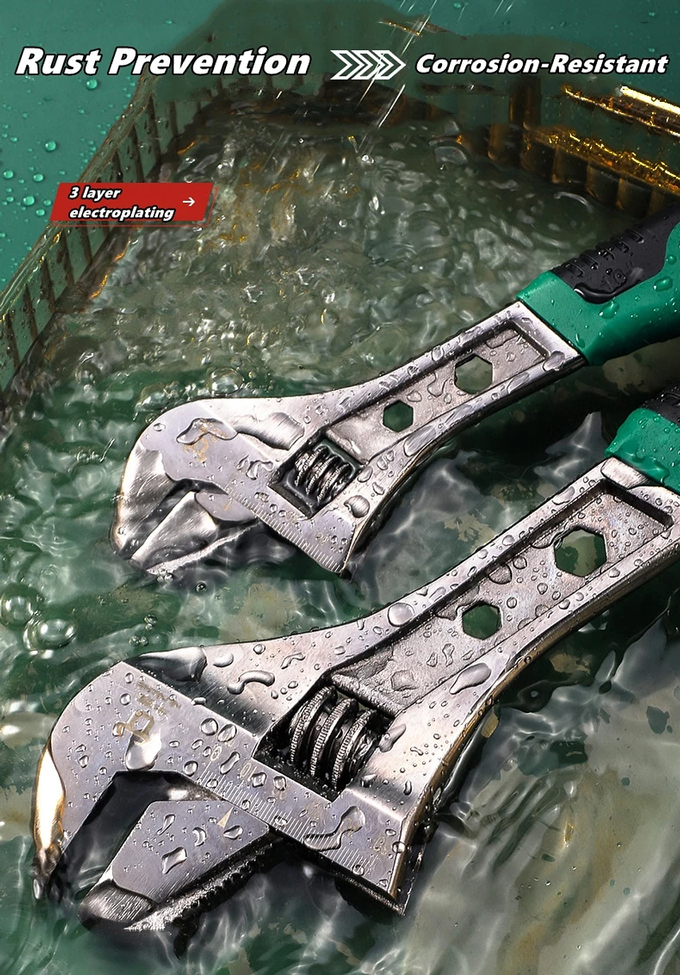 Industrial Adjustable Wrench | High-Strength Cr-V Precision Spanner 3