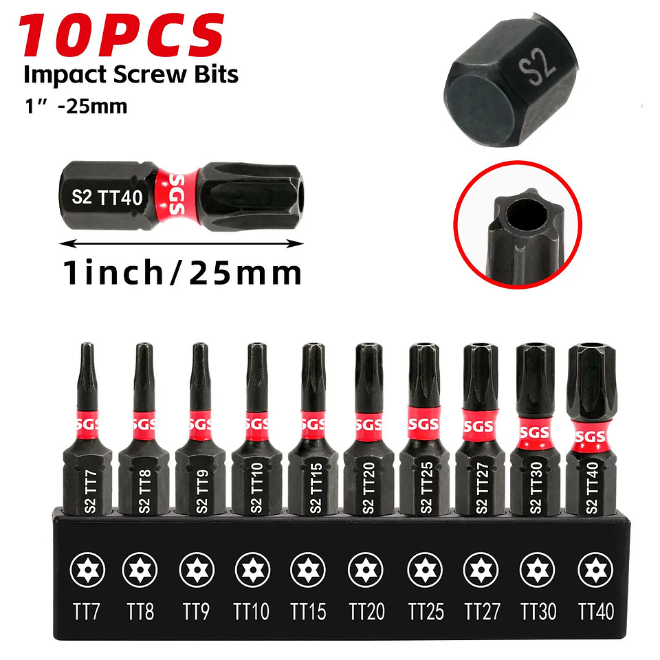 10-Piece Precision Security Torx Bit Set | S2 Alloy Steel Magnetic Star Driver Kit 1