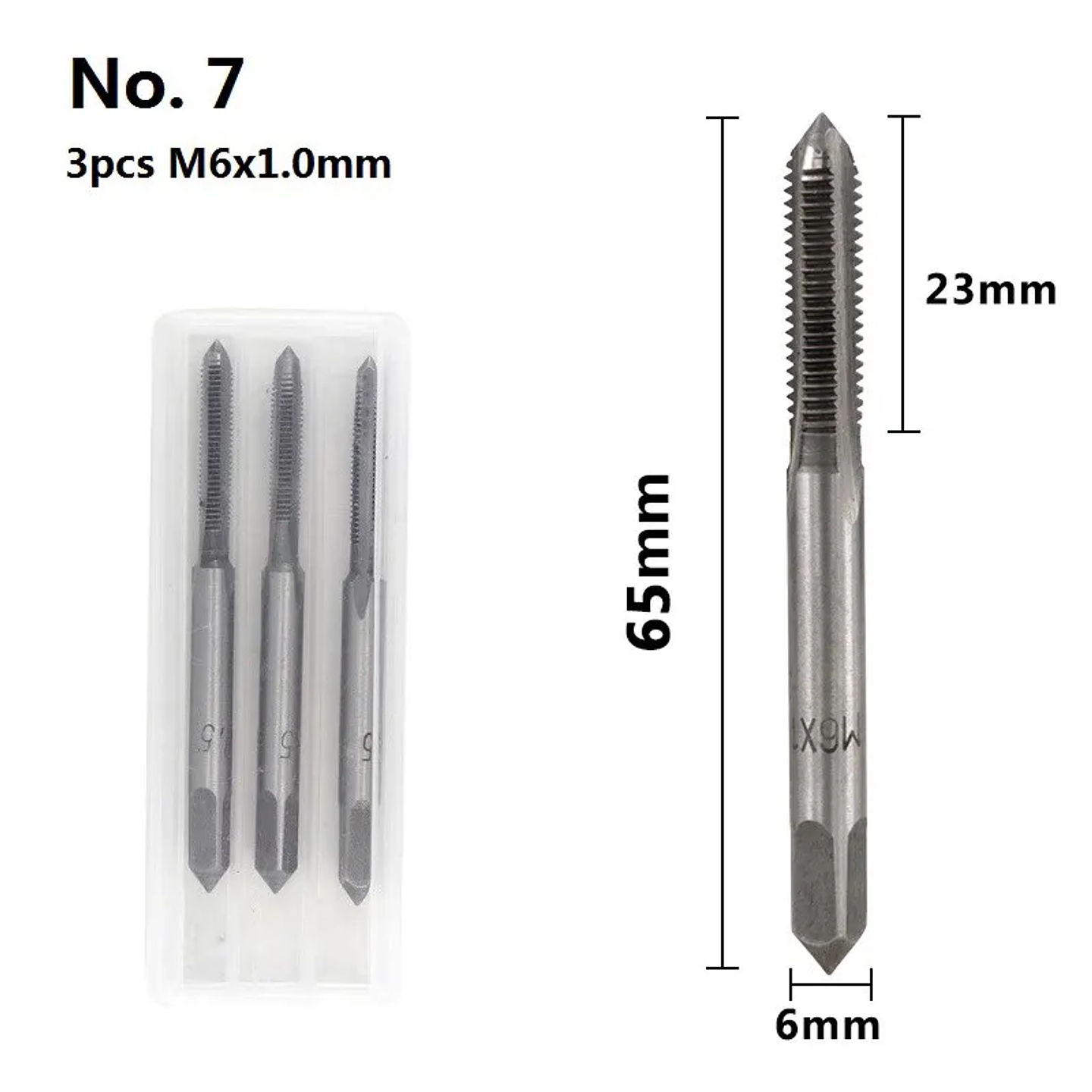 3-Piece Metric Hand Tap Set | High-Hardness Alloy Steel Threading Tool 7