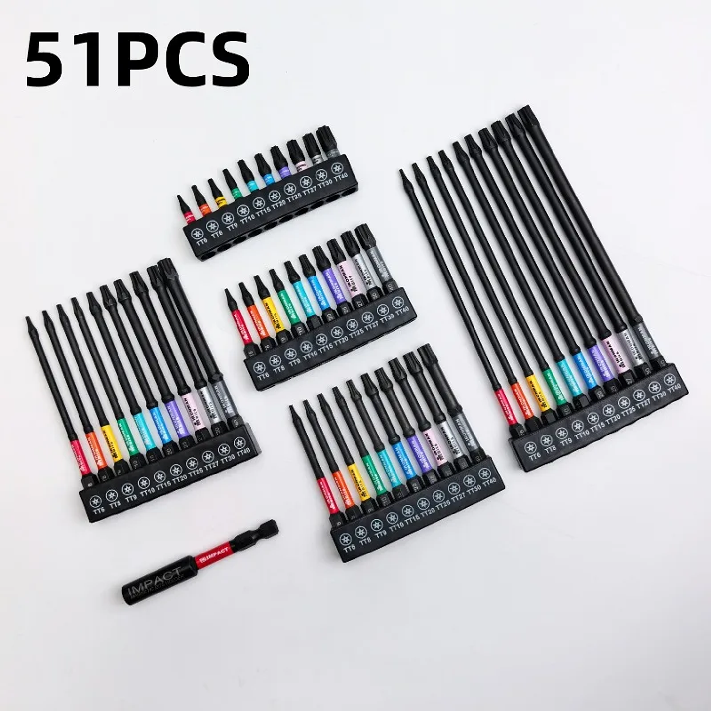 S2 Steel Magnetic Torx Impact Bit Set | Shock-Absorbent Anti-Slip Star Bits 6