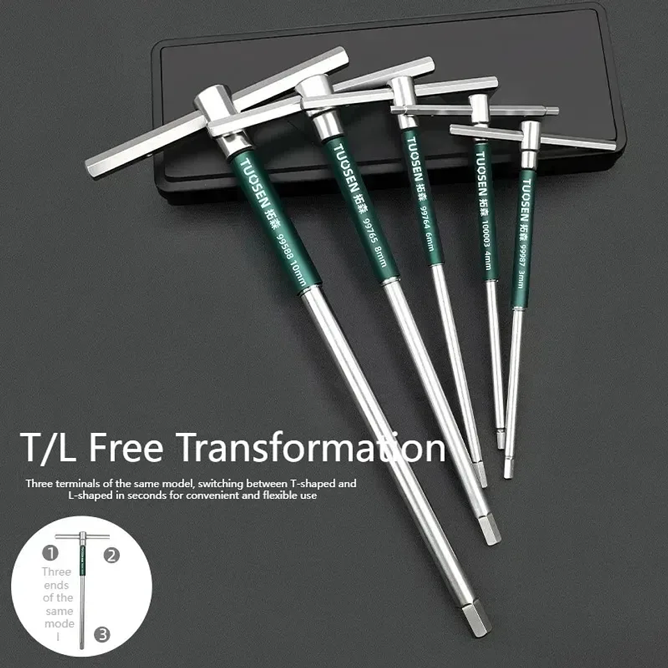 Heavy-Duty T-Handle Hex Key | High-Torque Carbon Steel Allen Wrench with Ergonomic Grip 2