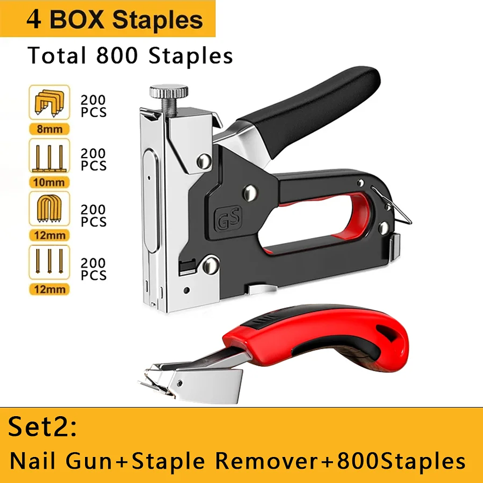 Heavy-Duty Manual Staple Gun | High-Impact Construction Stapler for Home DIY & Carpentry 10