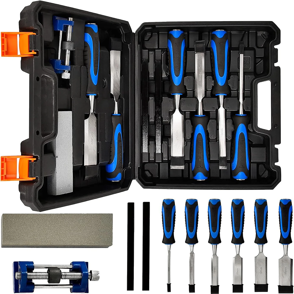 10-Piece Professional Wood Chisel Set | Chrome Vanadium Steel Carving & Carpentry Kit 7