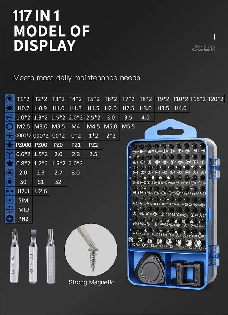 115-in-1 Precision Magnetic Screwdriver Set | Professional Cr-V Repair Toolkit 10