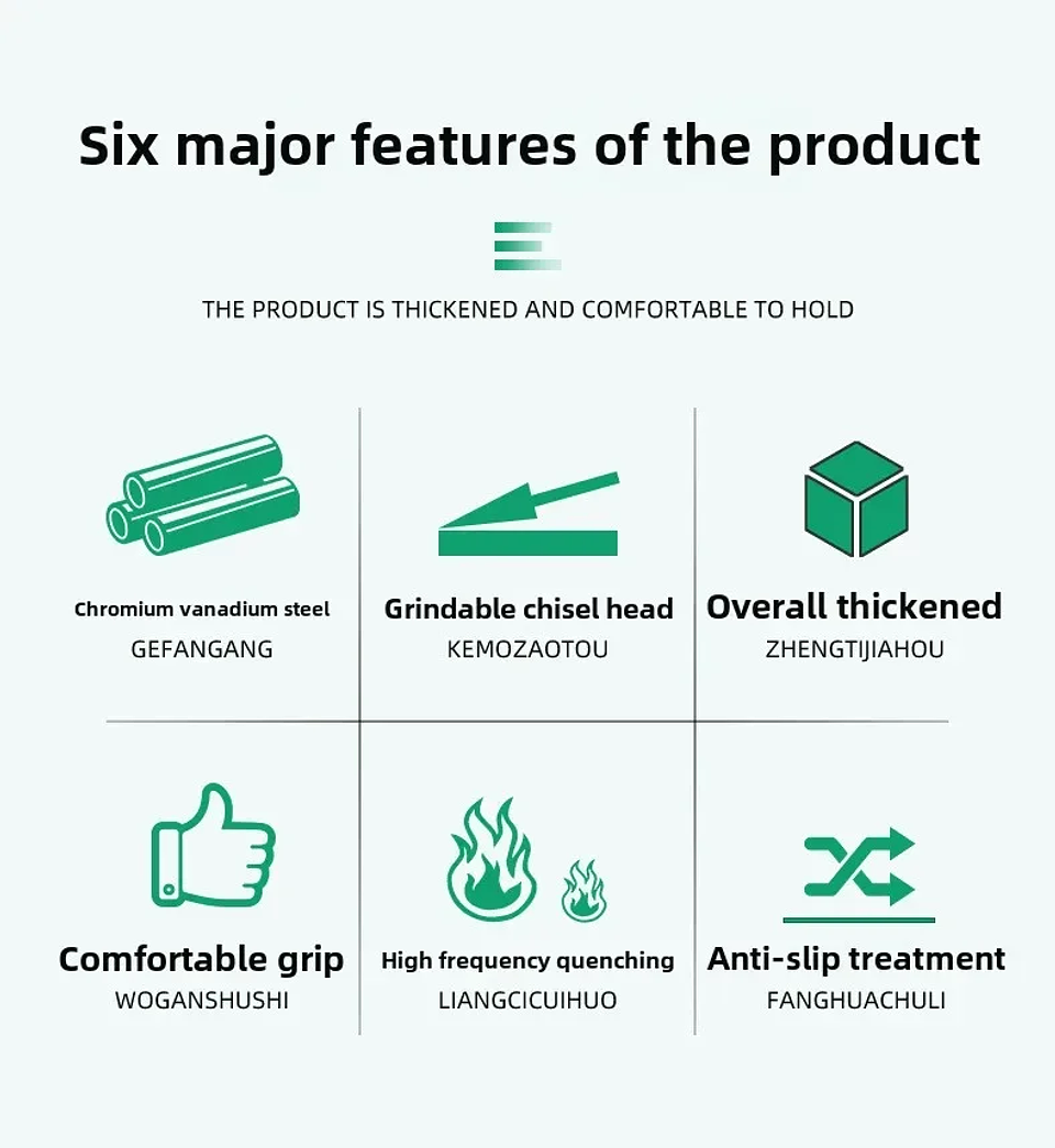 Professional Flat Head Woodworking Chisel | High-Strength Cr-V Alloy Steel Tool 8