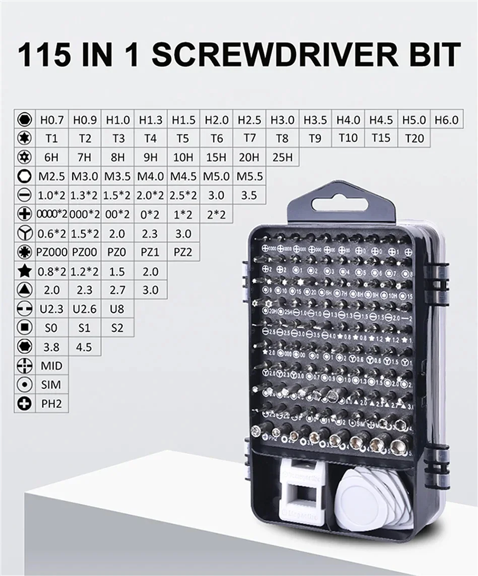 115-in-1 Precision Magnetic Screwdriver Set | Professional Cr-V Repair Toolkit 11