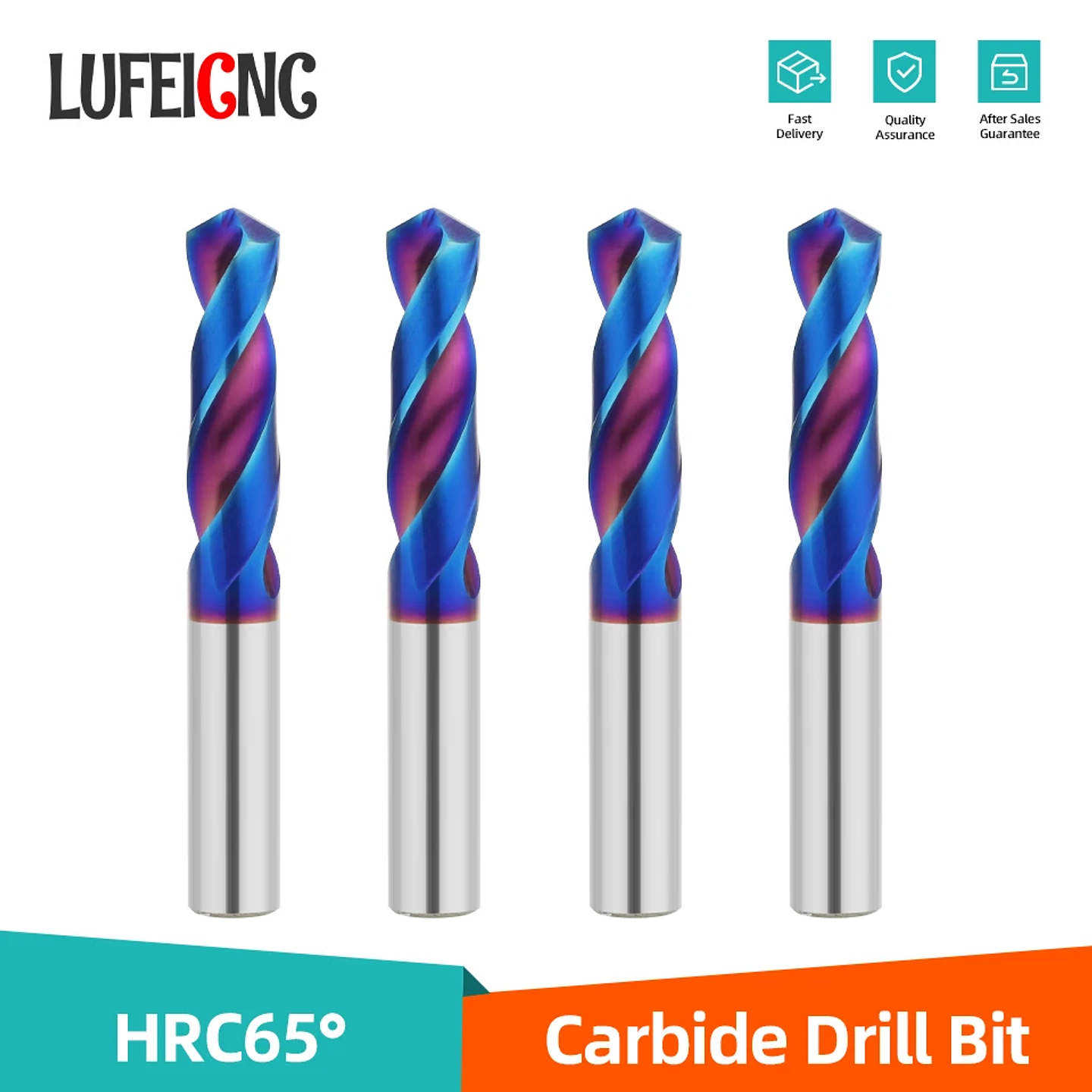 HRC65 Tungsten Carbide Twist Drill Bit | Blue Nano-Coated Precision CNC Steel Drilling Tools (0.5mm – 20.0mm) 1