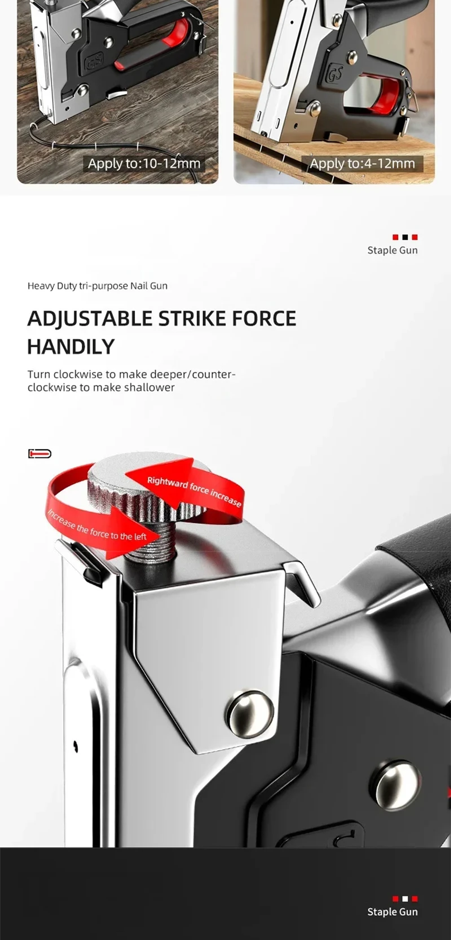 Heavy-Duty Manual Staple Gun | High-Impact Construction Stapler for Home DIY & Carpentry 13