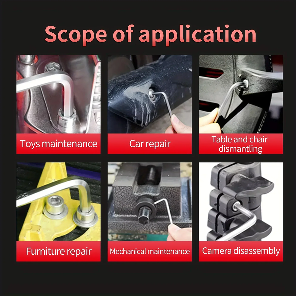 Industrial Carbon Steel Hex Key Wrench | High-Torque L-Shaped Allen Key for Metalwork 4