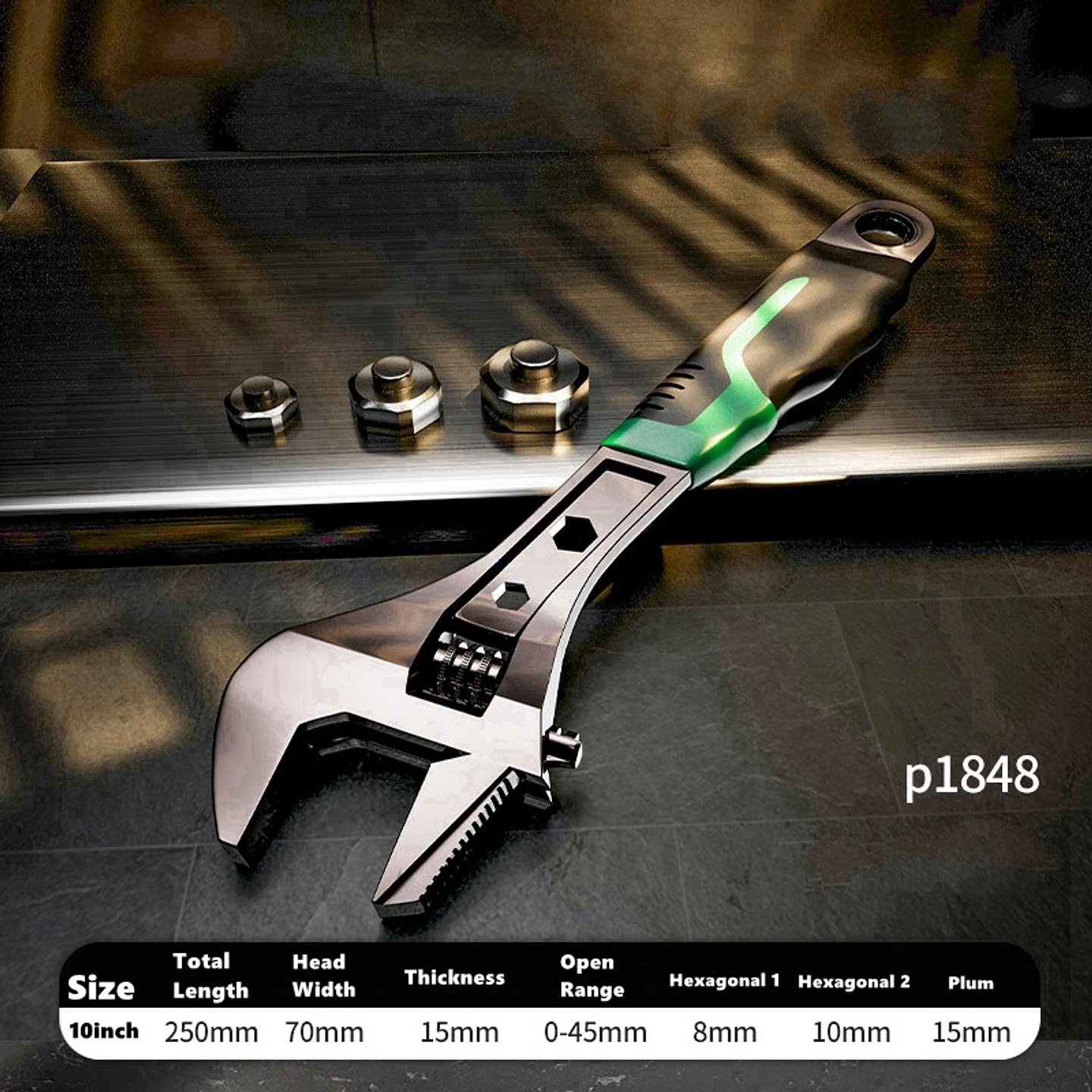 Industrial Adjustable Wrench | High-Strength Cr-V Precision Spanner 9