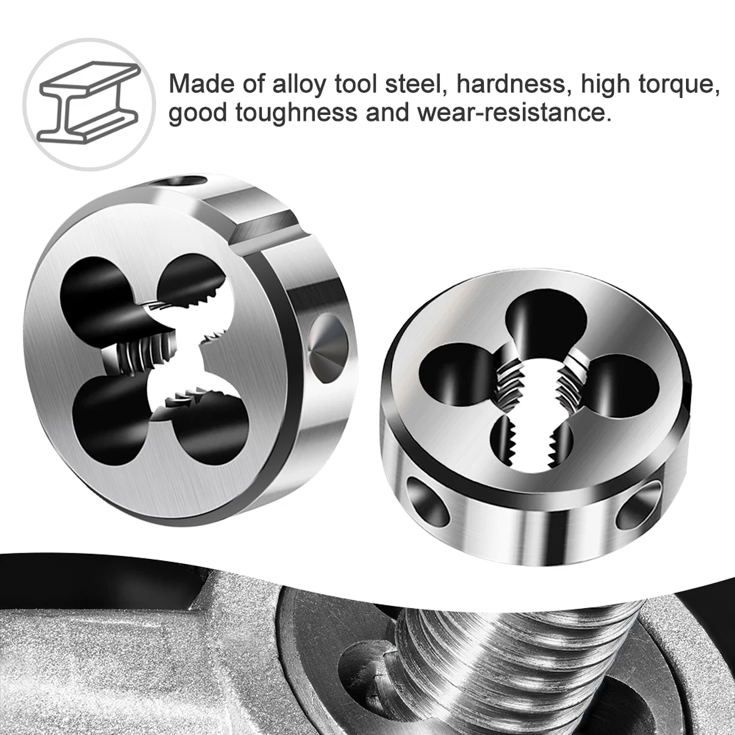 Professional Metric Round Thread Die | High-Hardness Alloy Steel Right-Hand Threading Tool 3