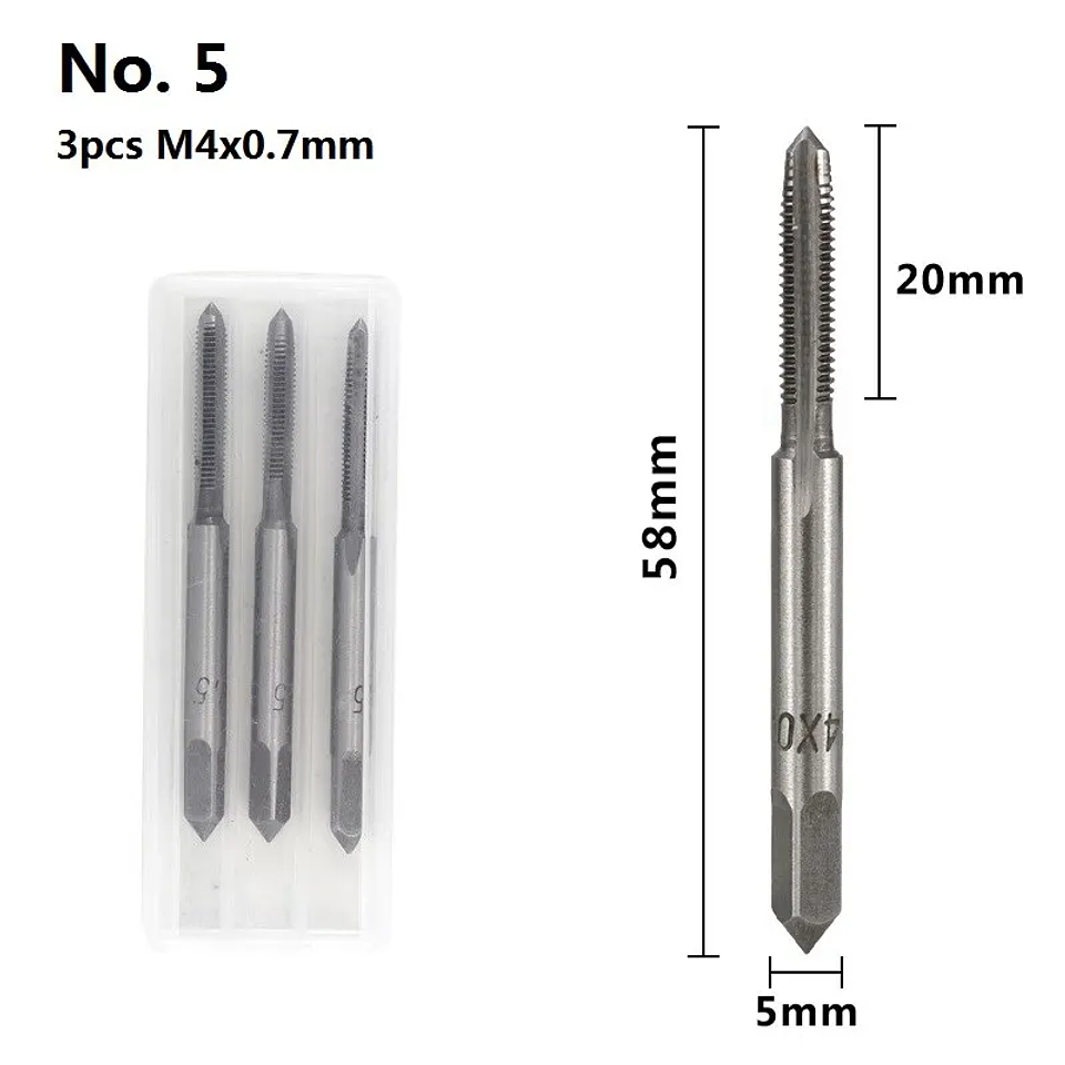 3-Piece Metric Hand Tap Set | High-Hardness Alloy Steel Threading Tool 12