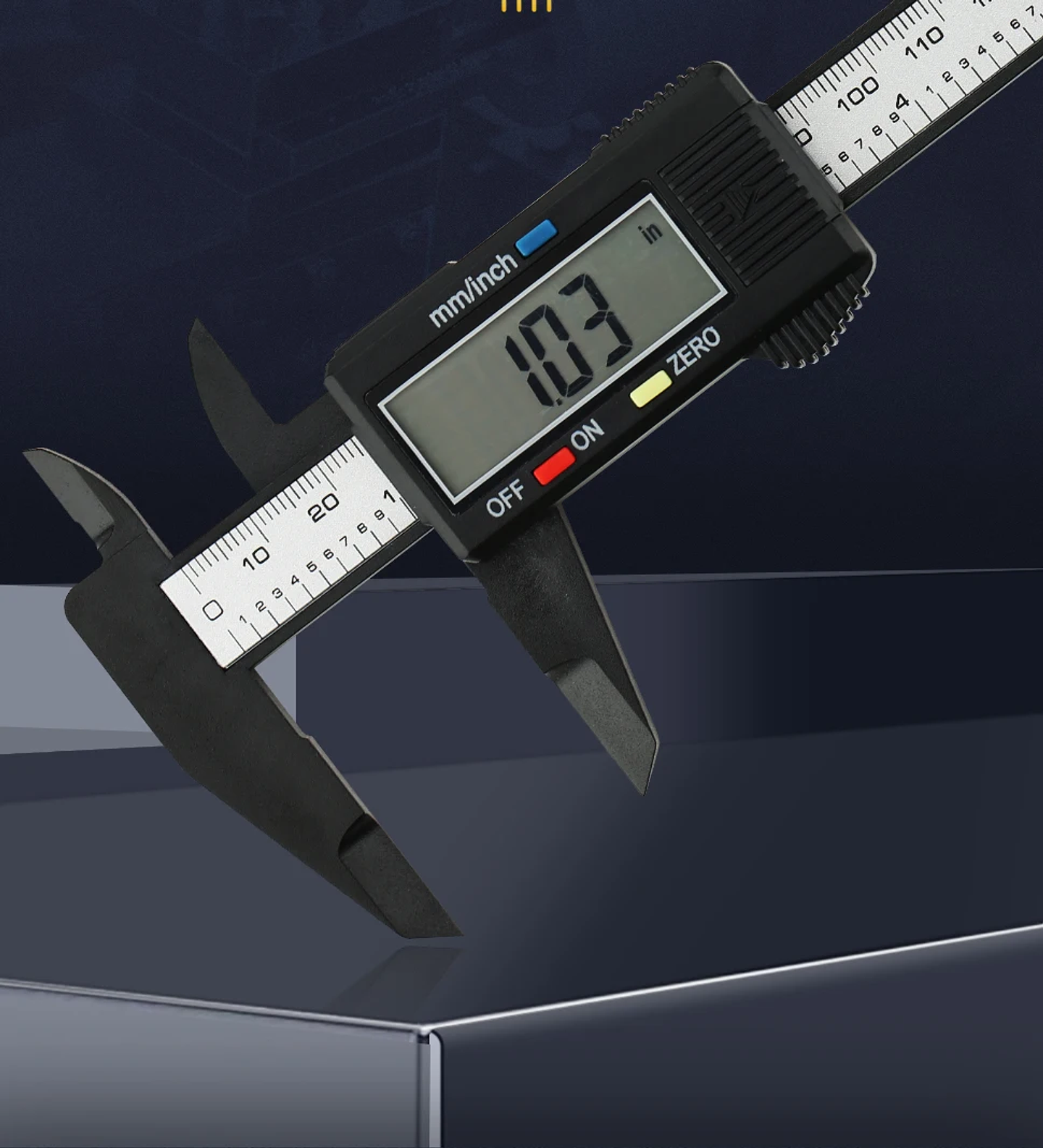 Digital LCD Electronic Caliper | Carbon Fiber Composite Micrometer & Ruler 16