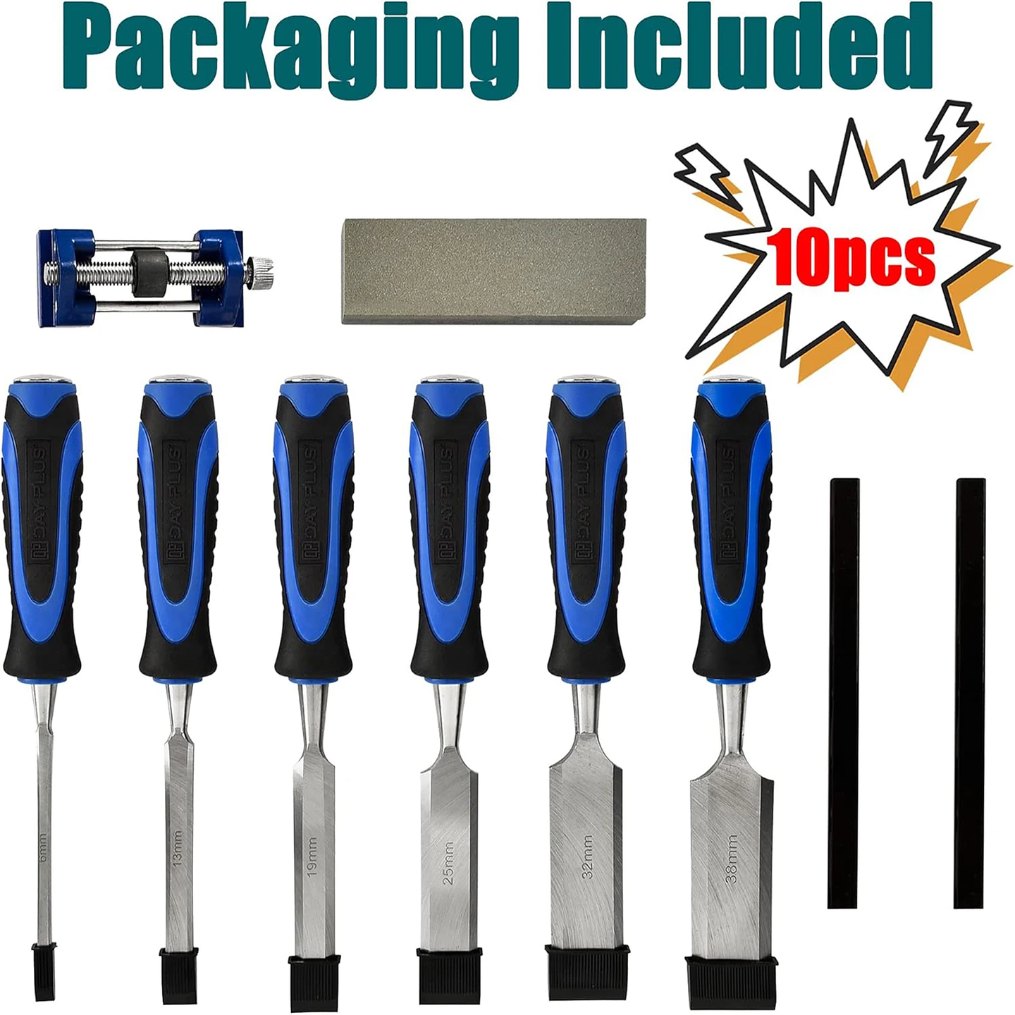 10-Piece Professional Wood Chisel Set | Chrome Vanadium Steel Carving & Carpentry Kit 10