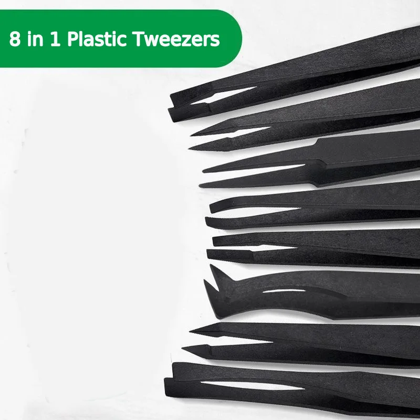 8-Piece Anti-Static ESD Plastic Tweezers Set | Precision PCB & Electronics Repair Kit 5