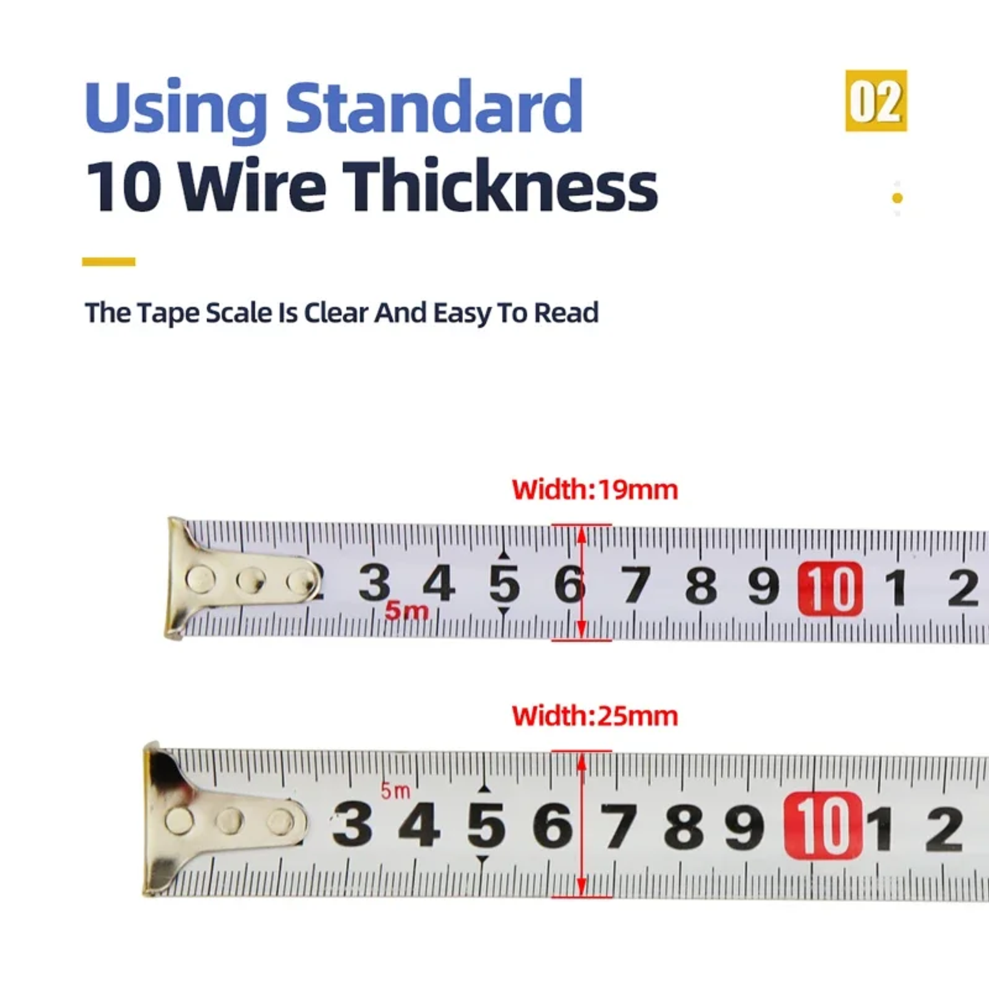 Precision Steel Tape Measure | High-Visibility Woodworking Rule with Impact-Resistant ABS Shell 4