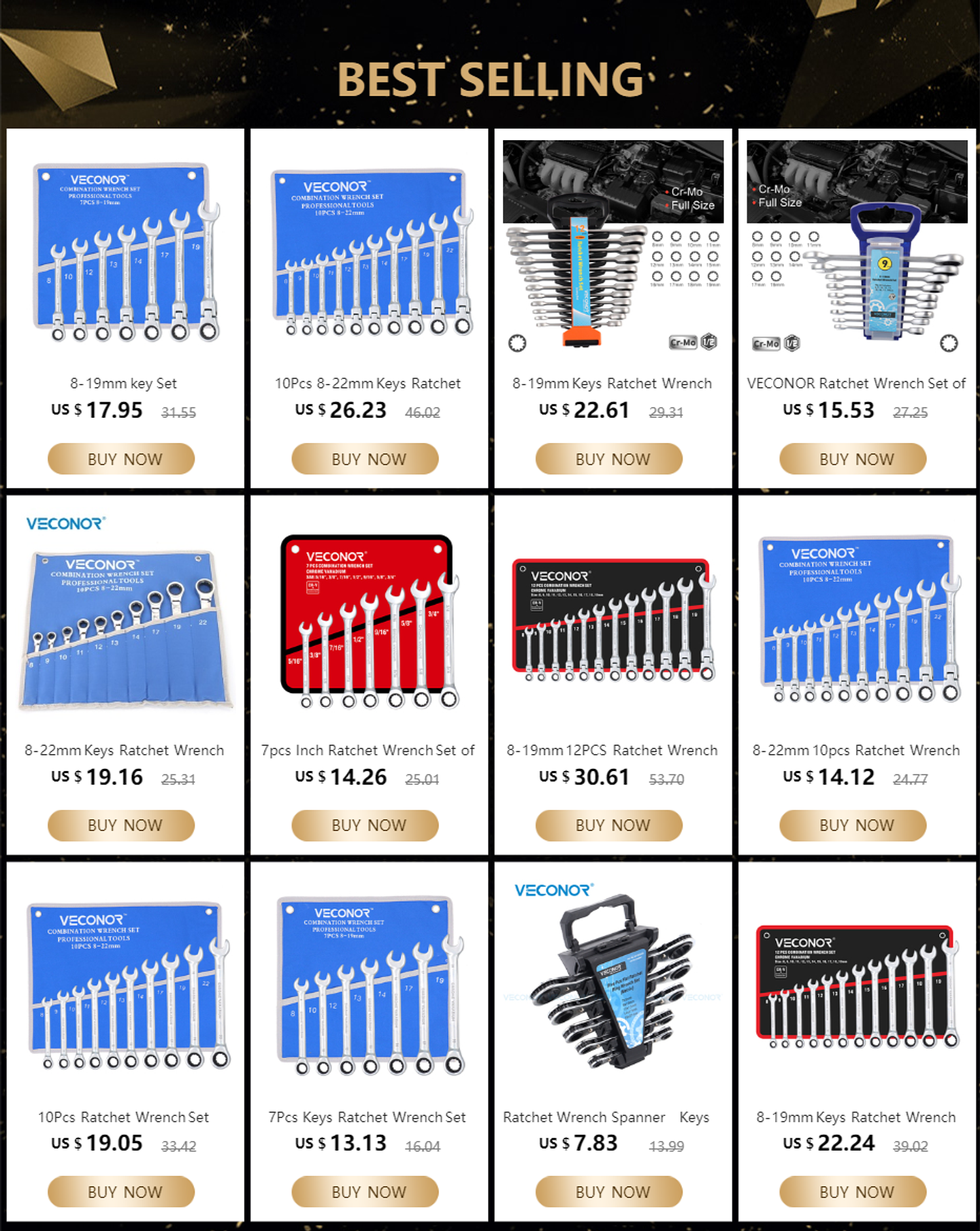 Professional Mini Wrench Set | Double-Ended Cr-V Steel Precision Spanners 8