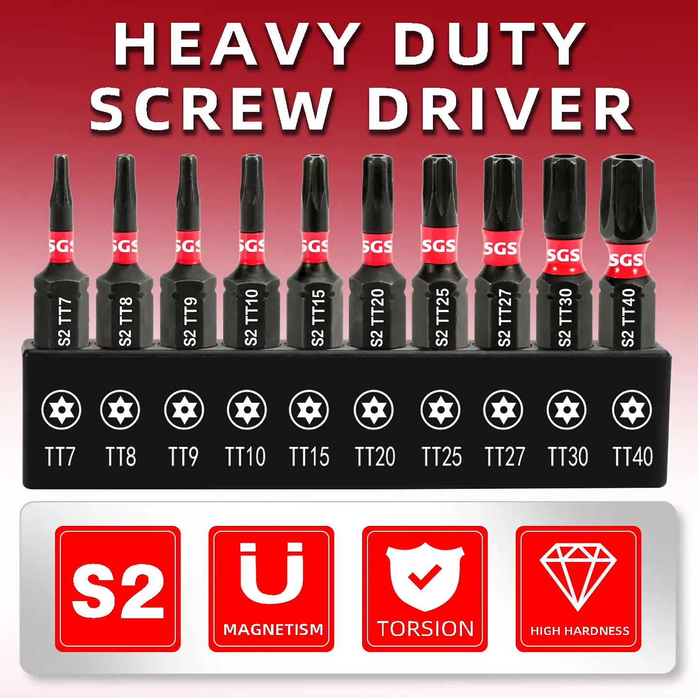 10-Piece Precision Security Torx Bit Set | S2 Alloy Steel Magnetic Star Driver Kit 4