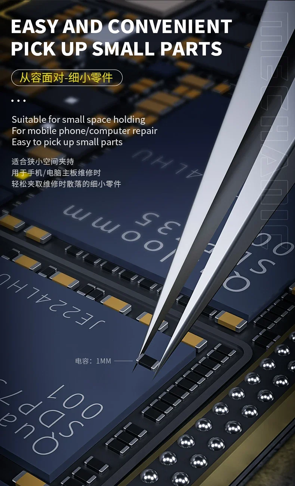 KA-11 Professional Tweezers | 0.008mm Precision Stainless Steel Repair Tool 10