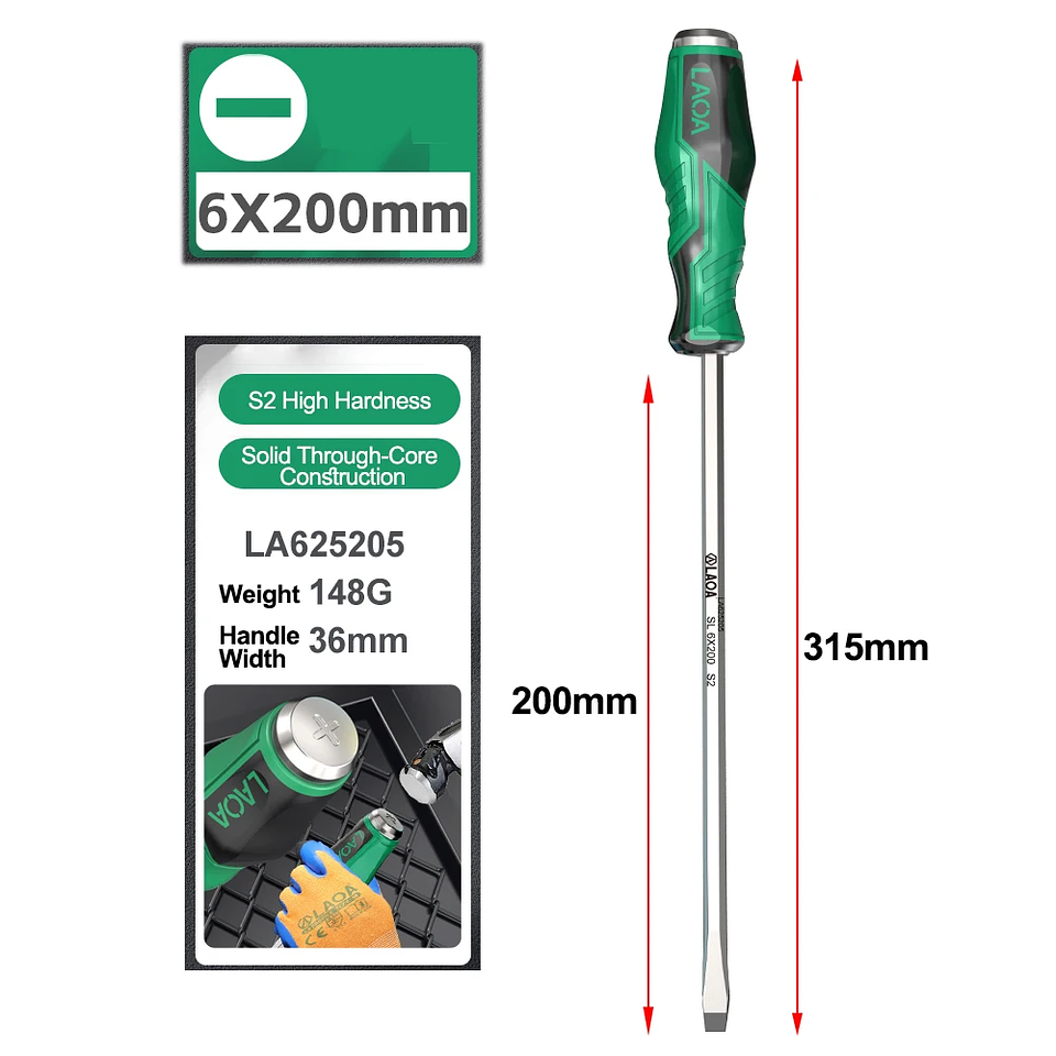 High-Precision Professional Screwdriver | Magnetic Non-Slip Industrial Hand Tool  8
