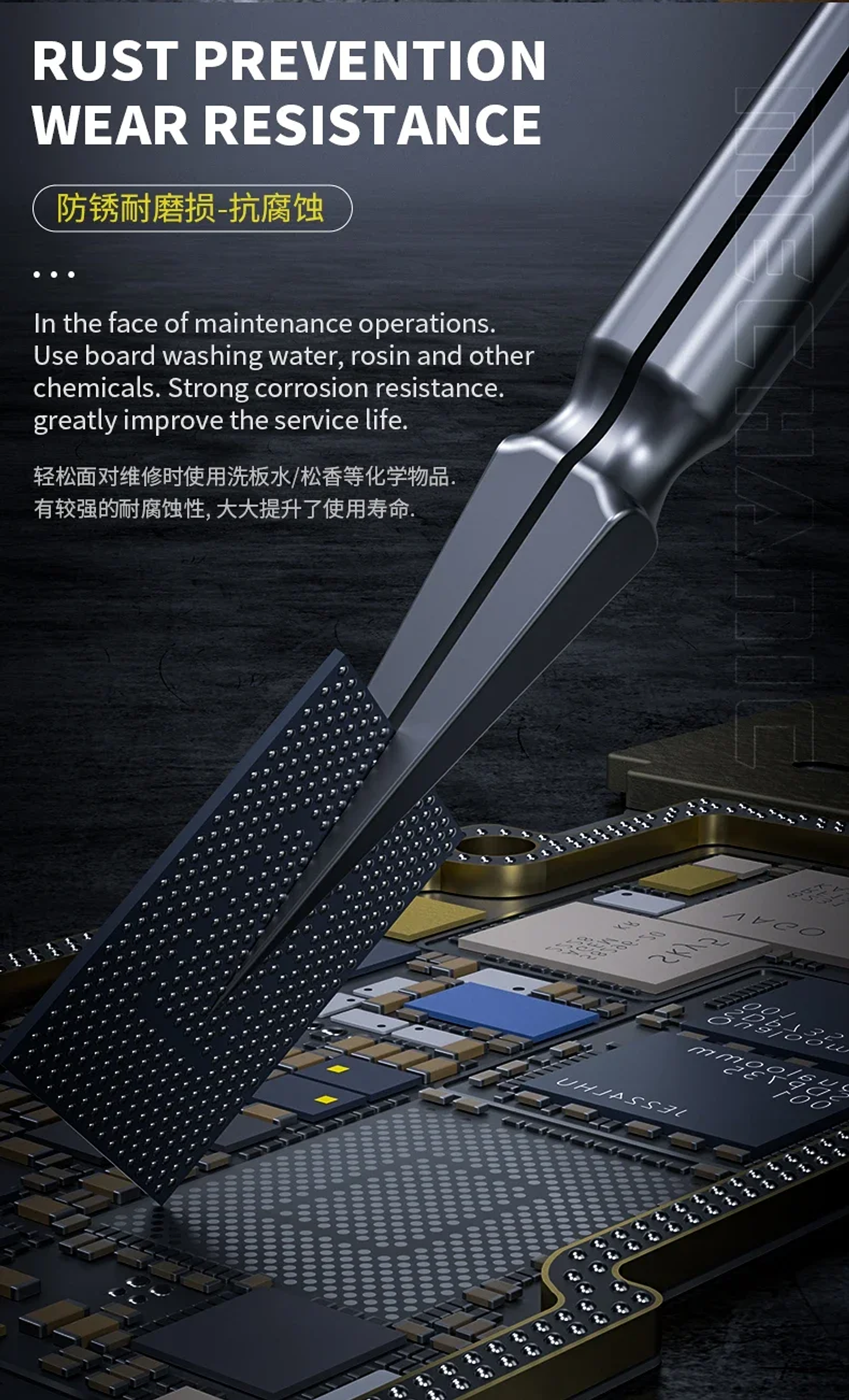 KA-11 Professional Tweezers | 0.008mm Precision Stainless Steel Repair Tool 12