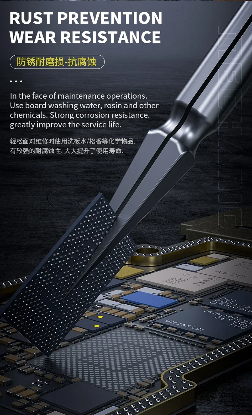 KA-11 Professional Tweezers | 0.008mm Precision Stainless Steel Repair Tool 12