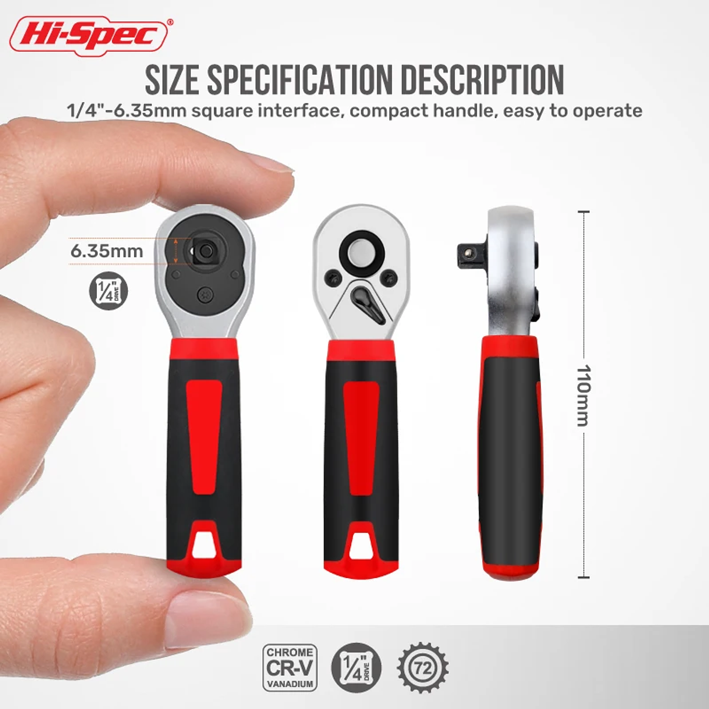 Hi-Spec Mini Double-Ended Wrench Set | Precision Cr-V Steel Spanners 6