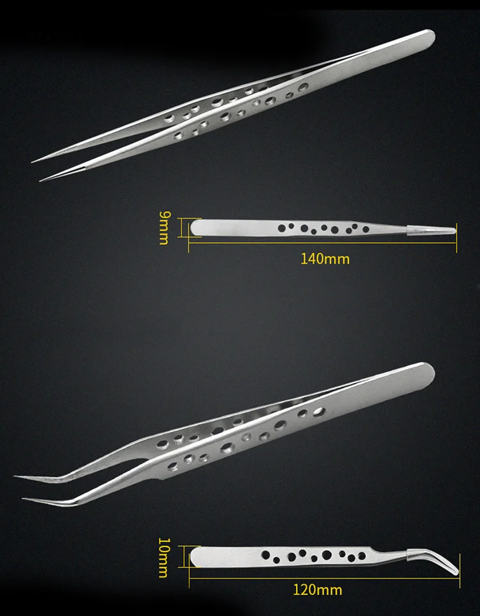Professional Anti-Static Tweezers | High-Precision Stainless Steel Electronics Maintenance Tool 13