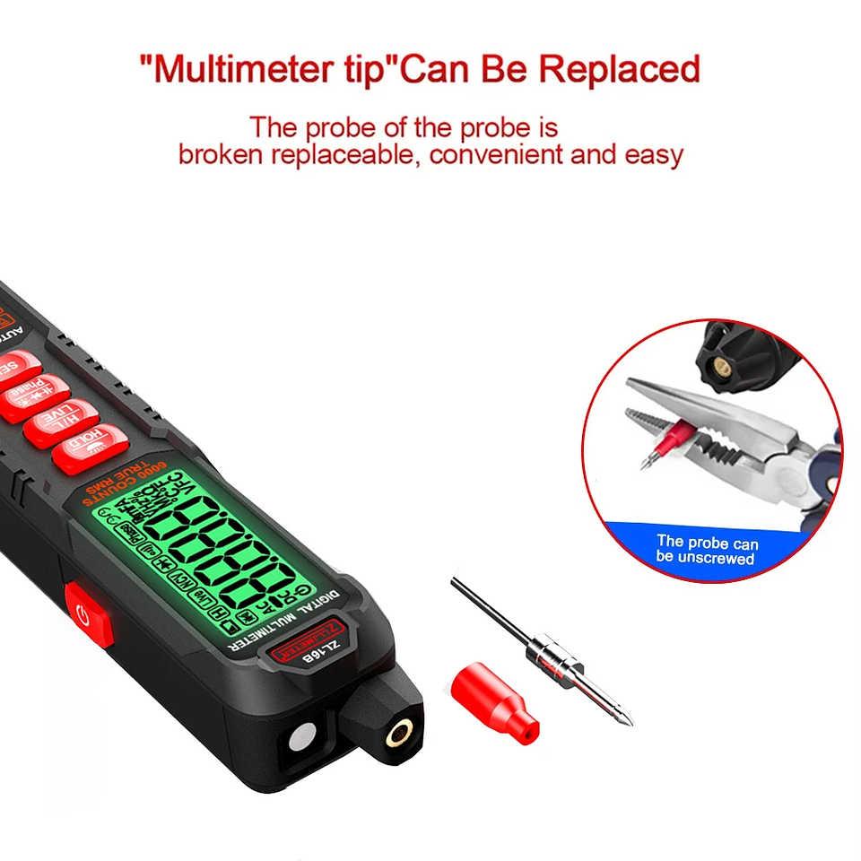 Professional Digital Multimeter | 6000 Counts High-Precision True RMS Tester with NCV & USB Charging 2