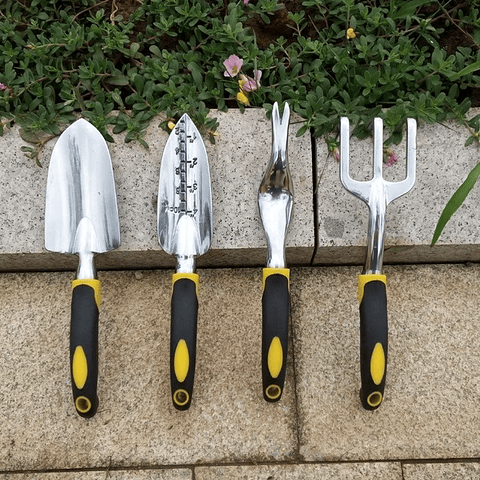 Heavy-Duty 5-Piece Garden Tool Set | Rustproof Alloy Steel Planting & Weeding Kit with Ergonomic Grips