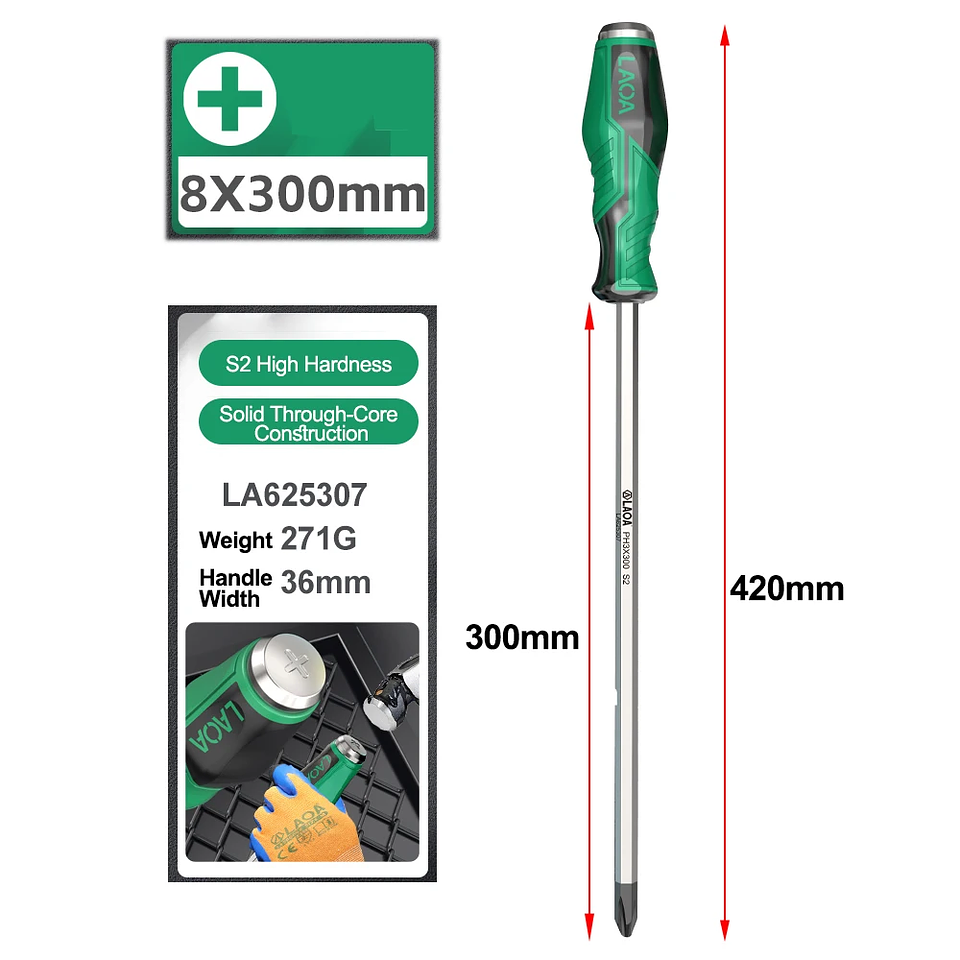 High-Precision Professional Screwdriver | Magnetic Non-Slip Industrial Hand Tool  9
