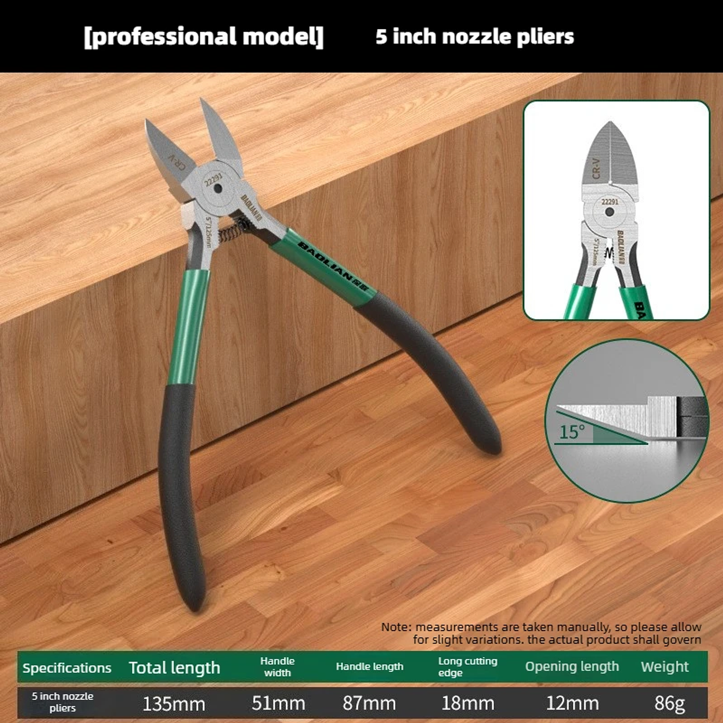 Professional Plastic Nippers | Chrome Vanadium Flush Cutters with Ergonomic Bent Handle 7