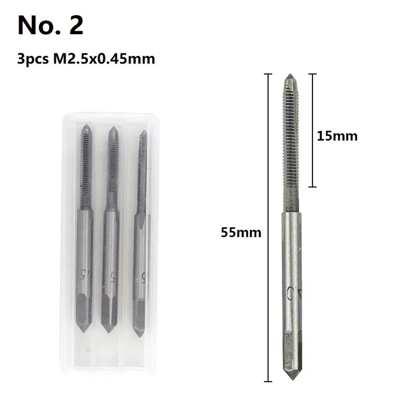 3-Piece Metric Hand Tap Set | High-Hardness Alloy Steel Threading Tool 14