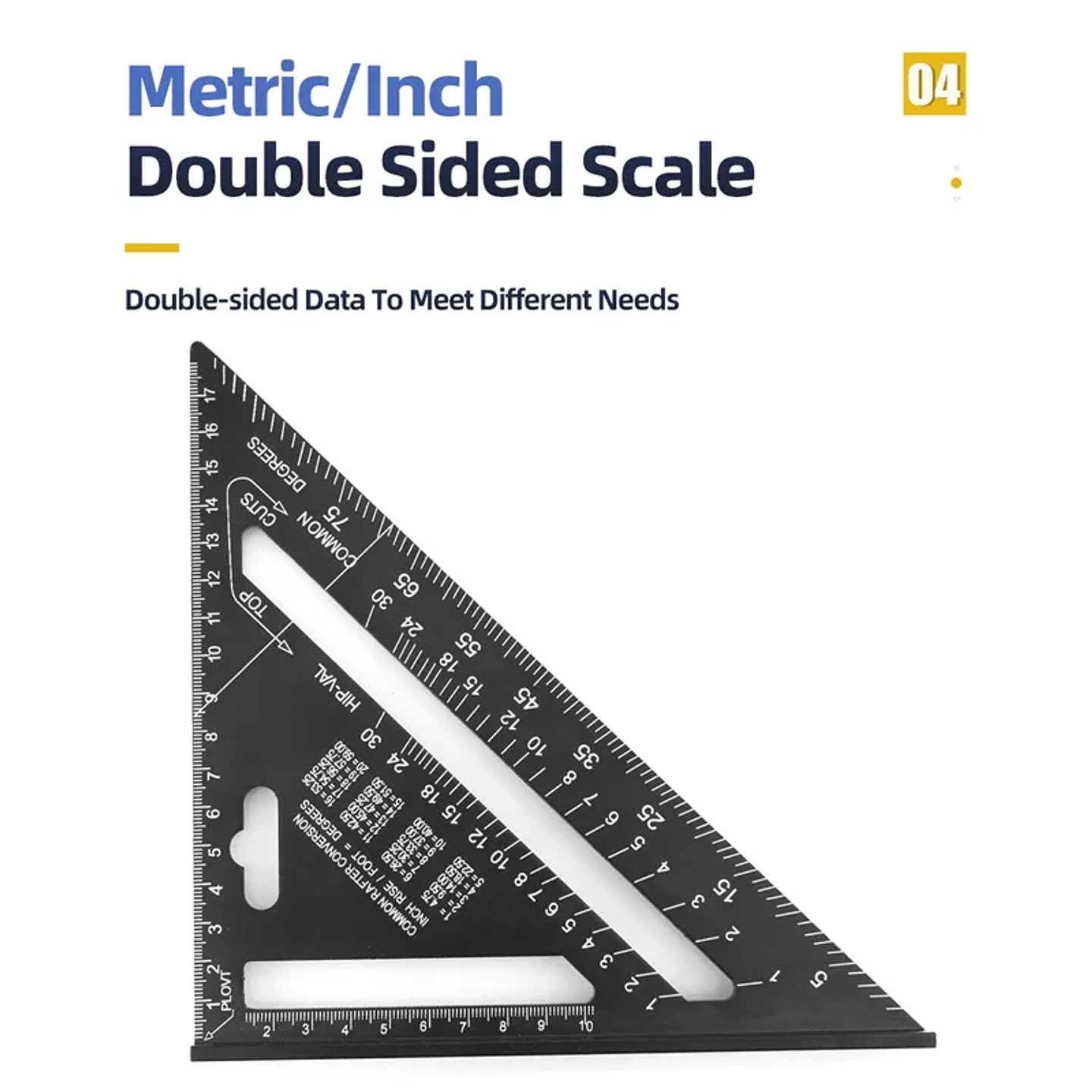 7-Inch Aluminum Alloy Speed Square | Multifunctional Triangle Ruler for Carpentry, Framing, and Layout 3